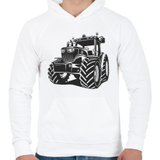 PRINTFASHION Traktor - Fekete-fehér - Férfi kapucnis pulóver - Fehér férfi pulóver, kardigán