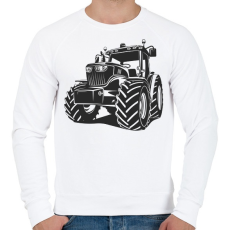 PRINTFASHION Traktor - Fekete-fehér - Férfi pulóver - Fehér