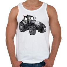 PRINTFASHION traktor - Férfi atléta - Fehér