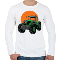 PRINTFASHION Traktor - Férfi hosszú ujjú póló - Fehér