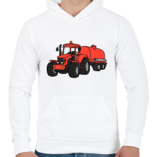 PRINTFASHION Traktor  - Férfi kapucnis pulóver - Fehér férfi pulóver, kardigán