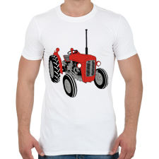 PRINTFASHION Traktor  - Férfi póló - Fehér férfi póló