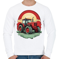 PRINTFASHION Traktor - Férfi pulóver - Fehér