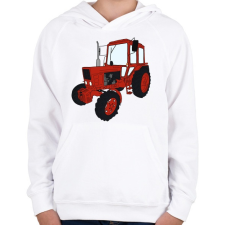 PRINTFASHION Traktor - Gyerek kapucnis pulóver - Fehér gyerek pulóver, kardigán