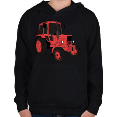 PRINTFASHION traktor  - Gyerek kapucnis pulóver - Fekete