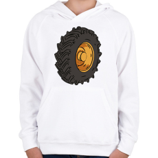 PRINTFASHION Traktor kerék - Gyerek kapucnis pulóver - Fehér