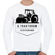 PRINTFASHION Traktor love - Férfi pulóver - Fehér férfi pulóver, kardigán