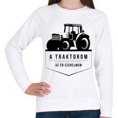 PRINTFASHION Traktor love - Női pulóver - Fehér