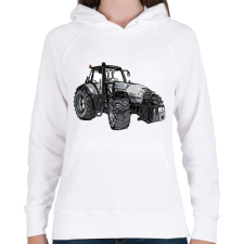 PRINTFASHION traktor - Női kapucnis pulóver - Fehér női pulóver, kardigán