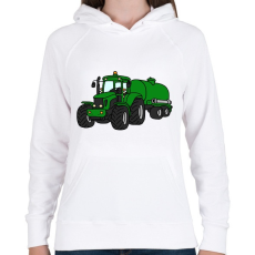 PRINTFASHION Traktor  - Női kapucnis pulóver - Fehér