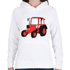 PRINTFASHION Traktor - Női kapucnis pulóver - Fehér