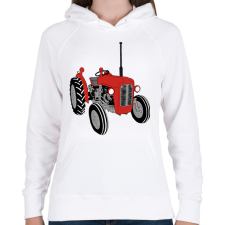 PRINTFASHION Traktor  - Női kapucnis pulóver - Fehér női pulóver, kardigán