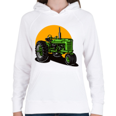 PRINTFASHION traktor - Női kapucnis pulóver - Fehér