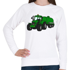 PRINTFASHION Traktor - Női pulóver - Fehér női pulóver, kardigán