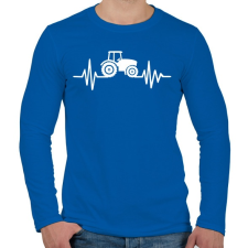 PRINTFASHION Traktor pulzus - Férfi hosszú ujjú póló - Királykék férfi póló