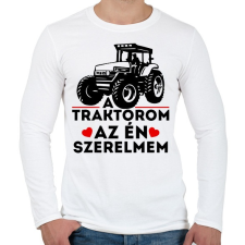 PRINTFASHION Traktor szerelem - Férfi hosszú ujjú póló - Fehér férfi póló