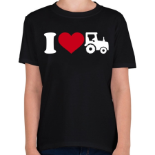PRINTFASHION Traktor szerelem - Gyerek póló - Fekete gyerek póló