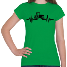 PRINTFASHION Traktor szívritmus - Női póló - Zöld női póló