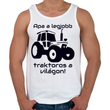 PRINTFASHION Traktoros Apa - Férfi atléta - Fehér atléta, trikó