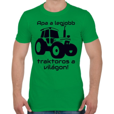 PRINTFASHION Traktoros Apa - Férfi póló - Zöld férfi póló