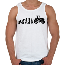 PRINTFASHION Traktoros evolúció - Férfi atléta - Fehér atléta, trikó