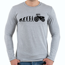 PRINTFASHION Traktoros evolúció - Férfi hosszú ujjú póló - Sport szürke