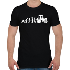 PRINTFASHION Traktoros evolúció - Férfi póló - Fekete férfi póló