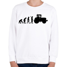 PRINTFASHION Traktoros evolúció - Gyerek pulóver - Fehér