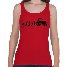 PRINTFASHION Traktoros evolúció - Női atléta - Cseresznyepiros női trikó