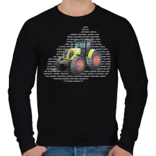 PRINTFASHION Traktoros legenda - Sárga traktor - Férfi pulóver - Fekete férfi pulóver, kardigán