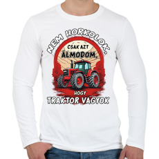 PRINTFASHION Traktoros minta - Férfi hosszú ujjú póló - Fehér