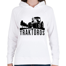 PRINTFASHION Traktoros - Női kapucnis pulóver - Fehér női pulóver, kardigán