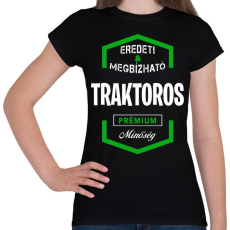 PRINTFASHION Traktoros prémium minőség - Női póló - Fekete
