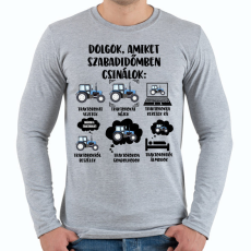 PRINTFASHION Traktoros szabadidő - Férfi hosszú ujjú póló - Sport szürke