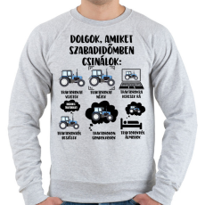 PRINTFASHION Traktoros szabadidő - Férfi pulóver - Sport szürke