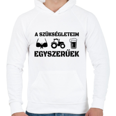 PRINTFASHION Traktoros szükségletek - Férfi kapucnis pulóver - Fehér