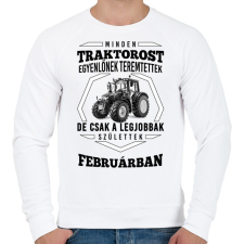 PRINTFASHION TRAKTOROS SZÜLINAP - Február - Férfi pulóver - Fehér férfi pulóver, kardigán