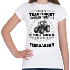 PRINTFASHION TRAKTOROS SZÜLINAP - Február - Női póló - Fehér női póló