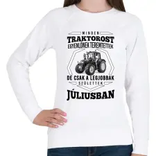 PRINTFASHION traktoros szülinap - július - Női pulóver - Fehér női pulóver, kardigán