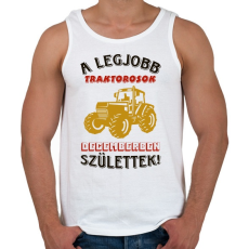 PRINTFASHION Traktoros szülinapja december - Férfi atléta - Fehér