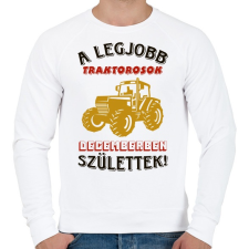 PRINTFASHION Traktoros szülinapja december - Férfi pulóver - Fehér férfi pulóver, kardigán