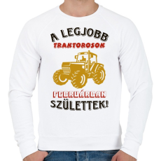 PRINTFASHION Traktoros szülinapja február - Férfi pulóver - Fehér
