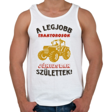 PRINTFASHION Traktoros szülinapja június - Férfi atléta - Fehér atléta, trikó