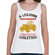PRINTFASHION Traktoros szülinapja június - Női atléta - Fehér női trikó