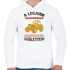 PRINTFASHION Traktoros szülinapja október - Férfi kapucnis pulóver - Fehér
