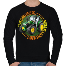 PRINTFASHION Traktoros vagyok, neked mi a szupererőd? - Férfi pulóver - Fekete férfi pulóver, kardigán