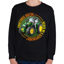 PRINTFASHION Traktoros vagyok, neked mi a szupererőd? - Gyerek pulóver - Fekete gyerek pulóver, kardigán