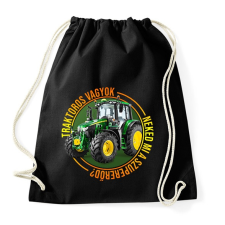 PRINTFASHION Traktoros vagyok, neked mi a szupererőd? - Sportzsák, Tornazsák - Fekete tornazsák