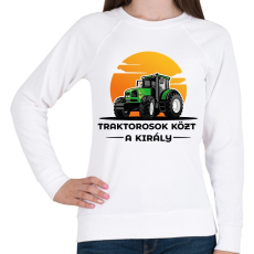 PRINTFASHION Traktorosok közt a király - Női pulóver - Fehér