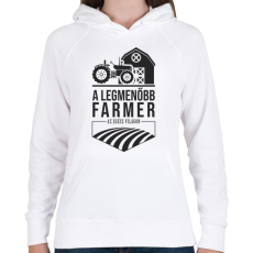 PRINTFASHION Traktorosoké a világ - Női kapucnis pulóver - Fehér